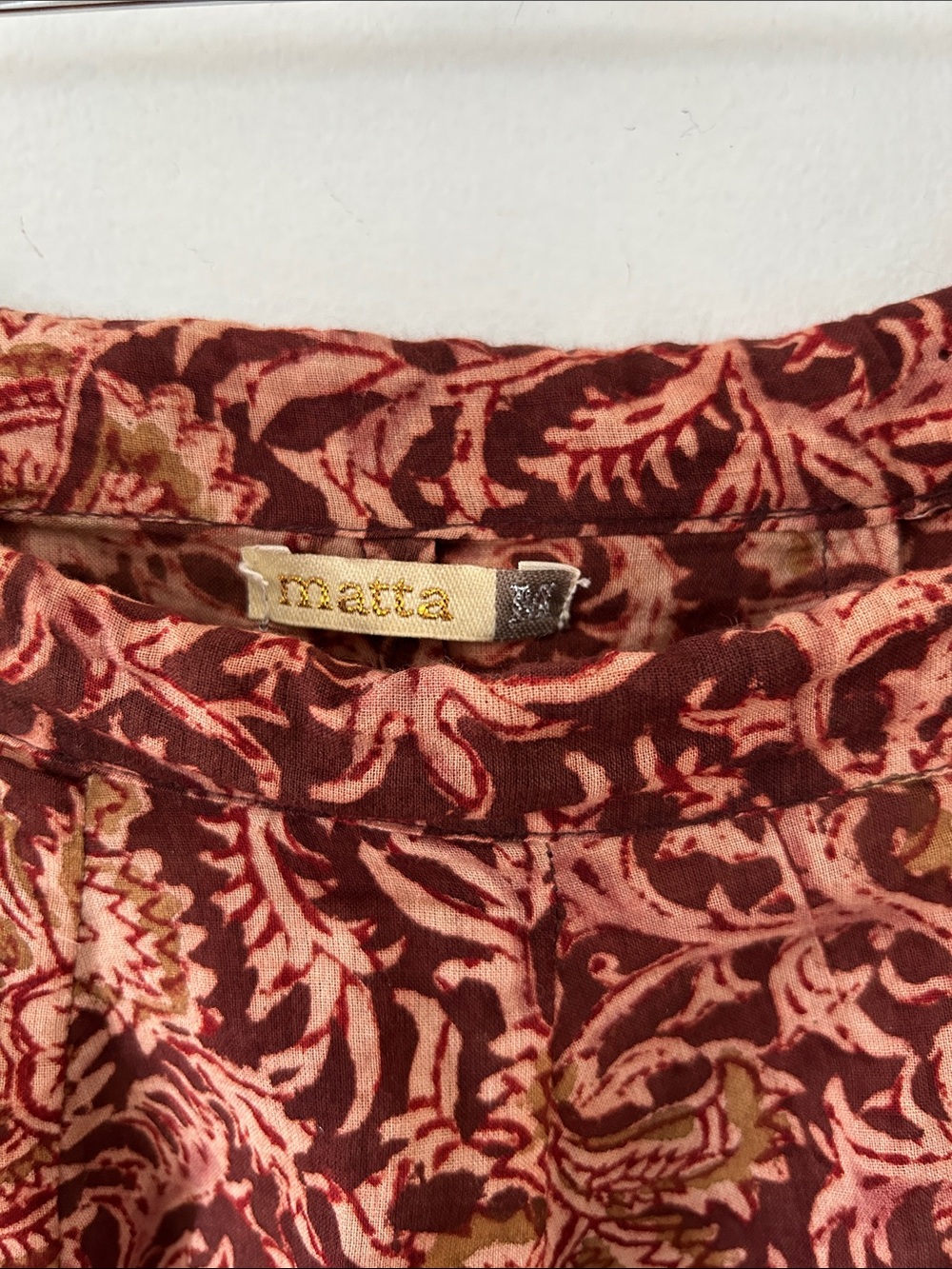 Matta Maxi Skirt Women's M Burgundy Floral India Print Boho Festival Hippie Full - Picture 3 of 11